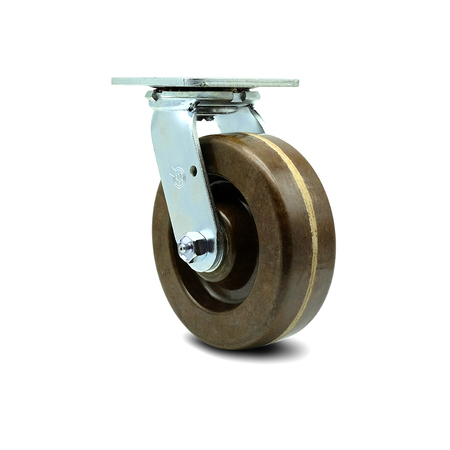 SERVICE CASTER 6 Inch High Temp Phenolic Wheel Swivel Caster with Roller Bearing SCC-30CS620-PHRHT